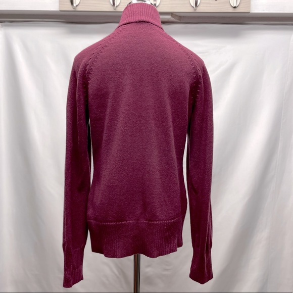 North Face Knit Button up Neck Turtleneck Sweater Burgundy Sz Large - Picture 5 of 10